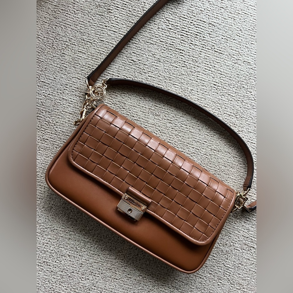 Michael Kors Bradshaw woven leather shoulder/crossbody bag